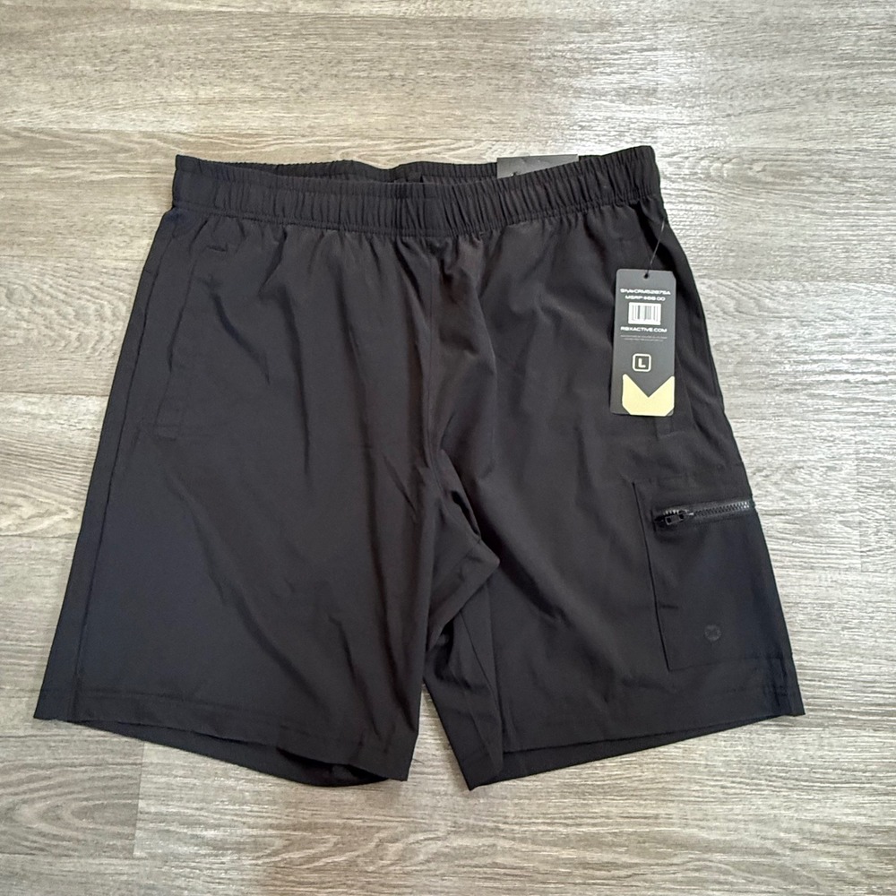RBX Active Mens Cargo Trainer 8 Inch Shorts Black CRM5287SA Size Large NWT